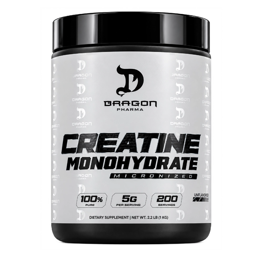 Tarro de creatina Dragon Pharma Creatine Unflavored de 1000g y 200 servicios