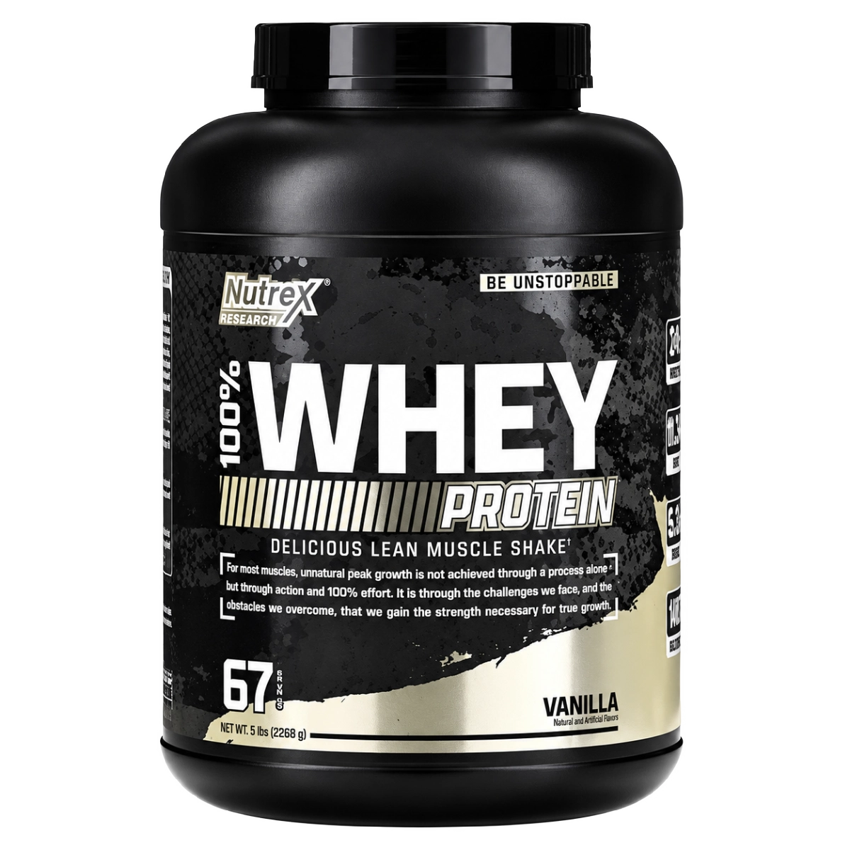 Proteina de suero Nutrex 100 Whey Protein Vanilla 5 lbs 67 servicios