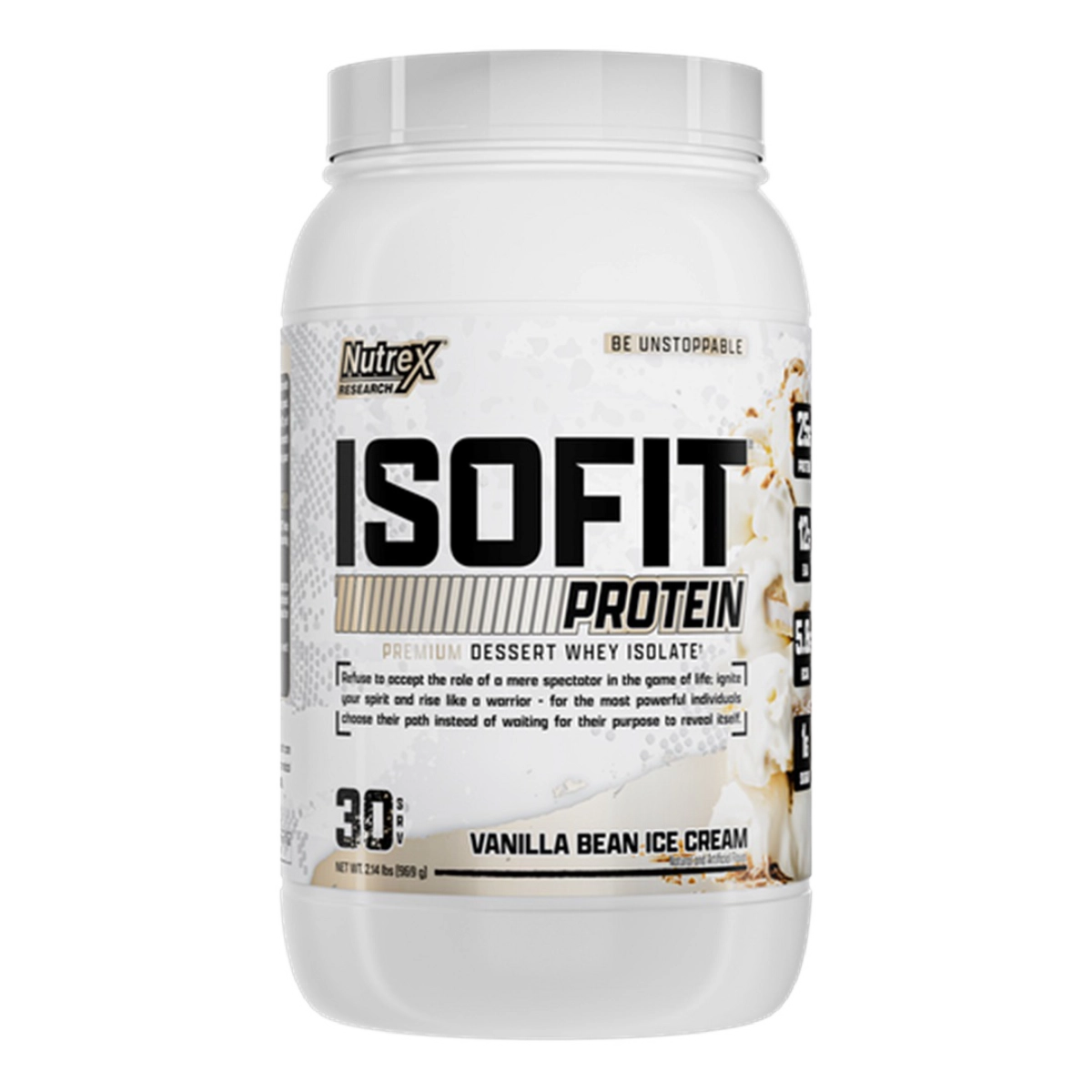 Proteina aislada Nutrex ISOFIT Vanilla Bean Ice Cream 30 servicios
